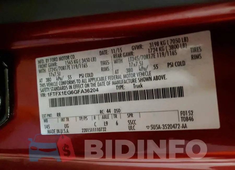 1FTFX1EG6GFA36204 Photo# 12