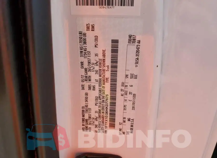 1FTFX1EG6HKD77675 Photo# 12