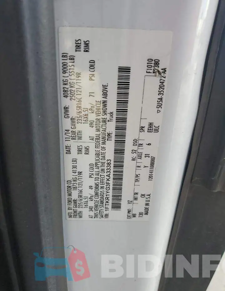 1FTKR1YG3FKA33383 Photo# 12