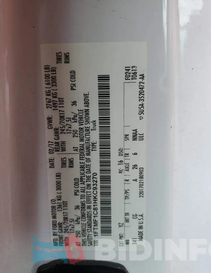 1FTMF1C81HKC93270 Photo# 12