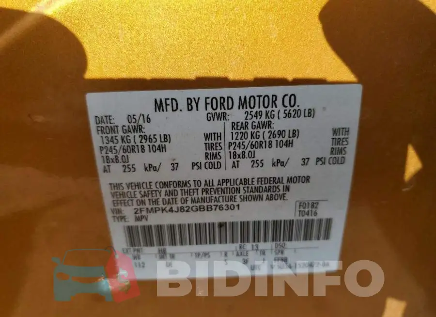 2FMPK4J82GBB76301 Photo# 13