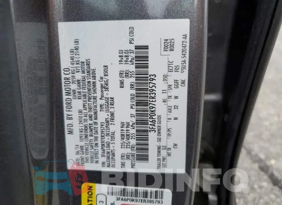 3FA6P0K97ER395793 Photo# 12