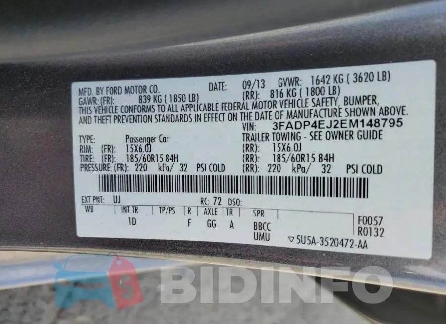 3FADP4EJ2EM148795 Photo# 12