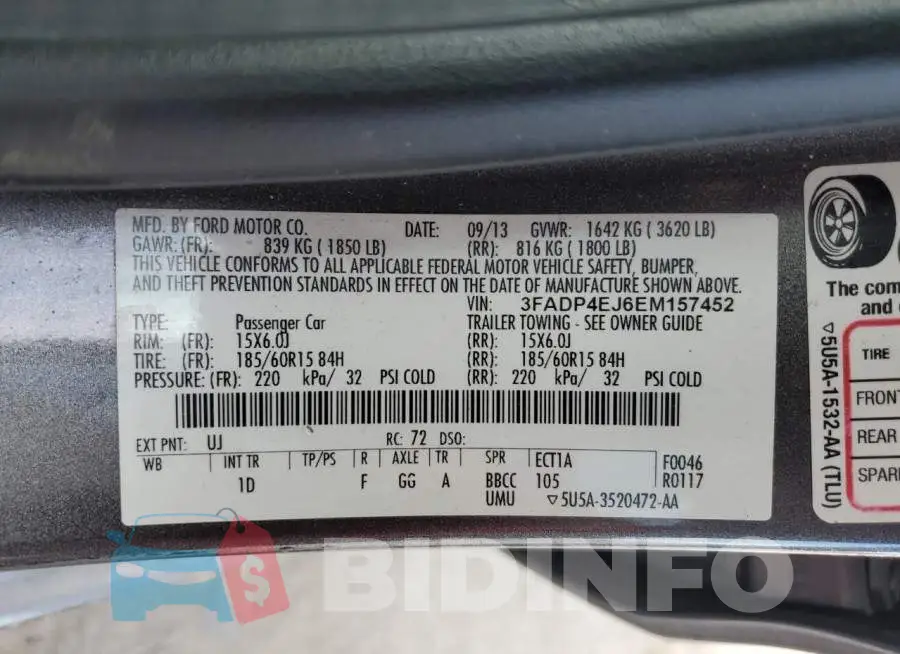 3FADP4EJ6EM157452 Photo# 12