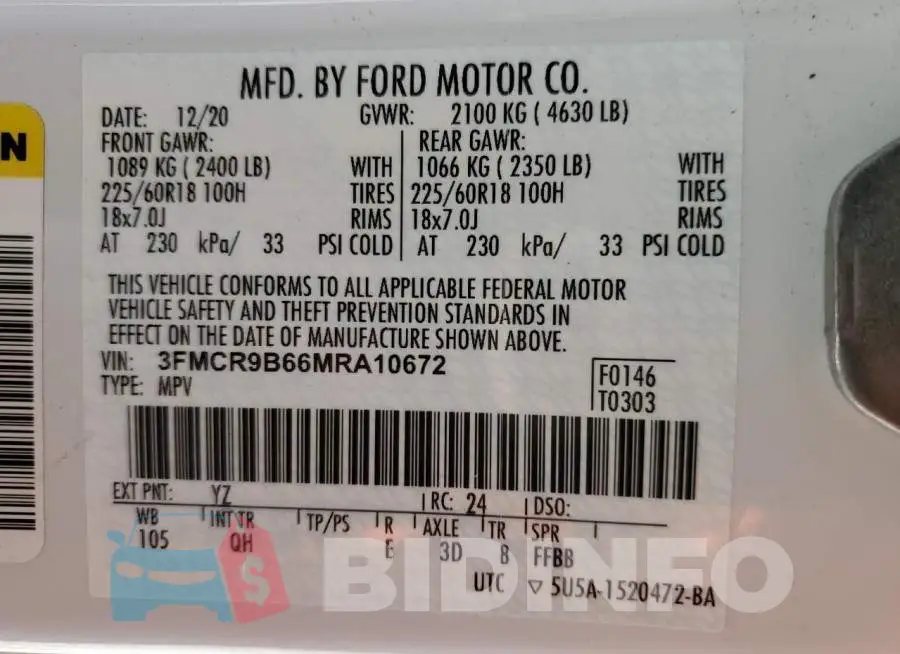 3FMCR9B66MRA10672 Photo# 13