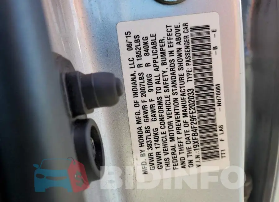 19XFB4F29FE202033 Photo# 13