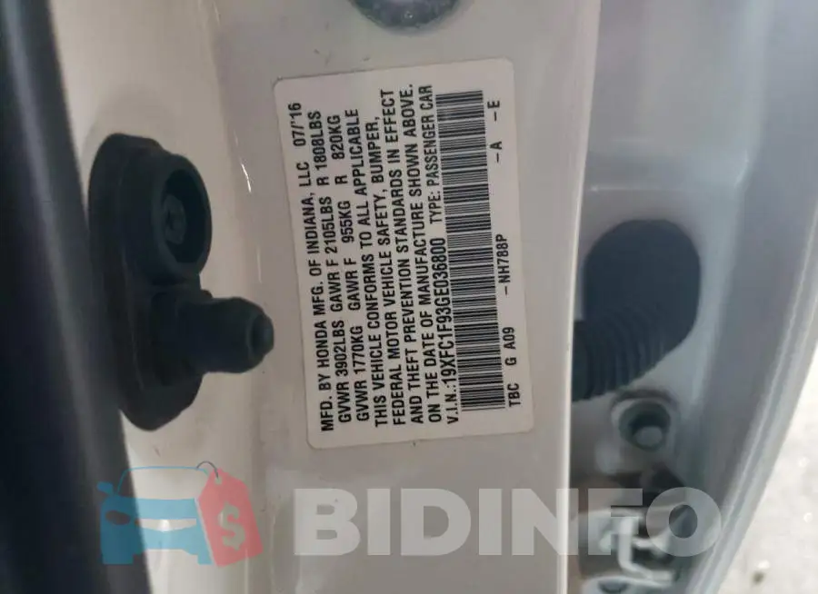 19XFC1F93GE036800 Photo# 12