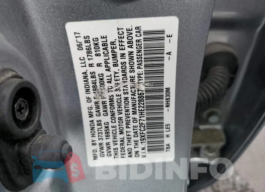 19XFC2F71HE228867 Photo# 12