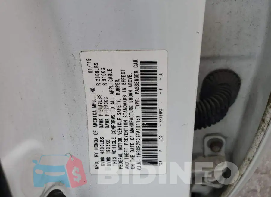 1HGCR2F37FA101153 Photo# 12