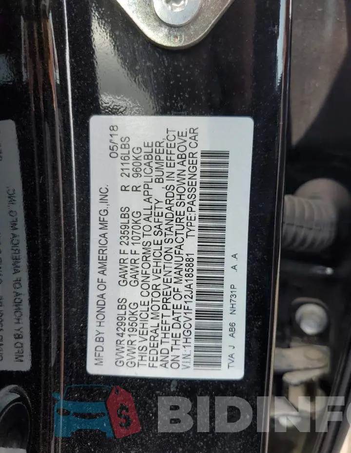1HGCV1F12JA185881 Photo# 12