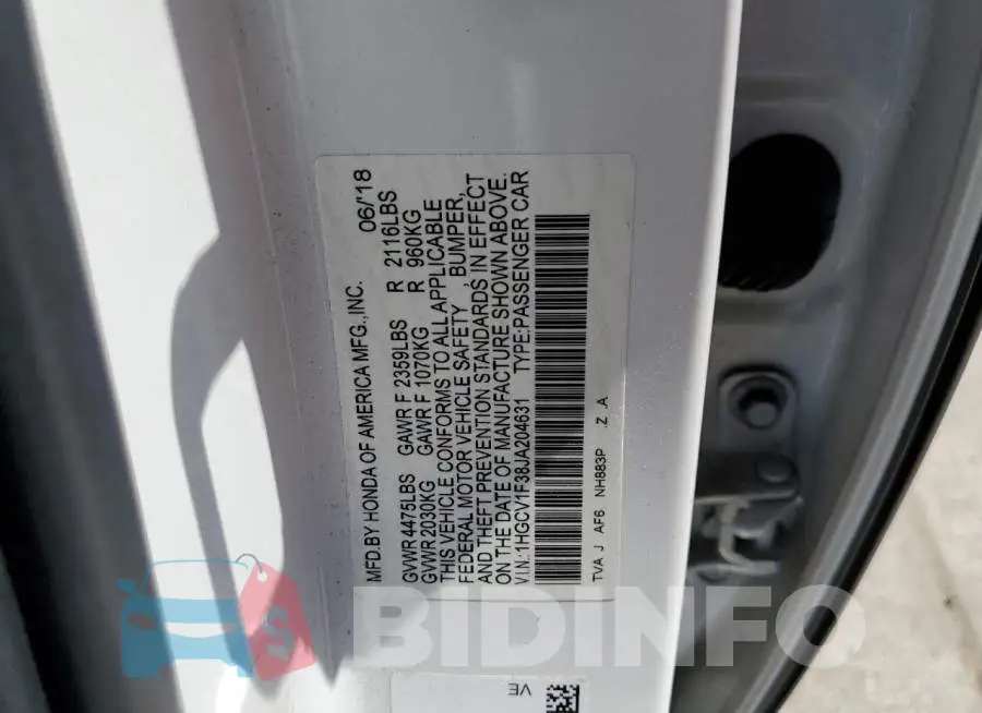 1HGCV1F38JA204631 Photo# 12