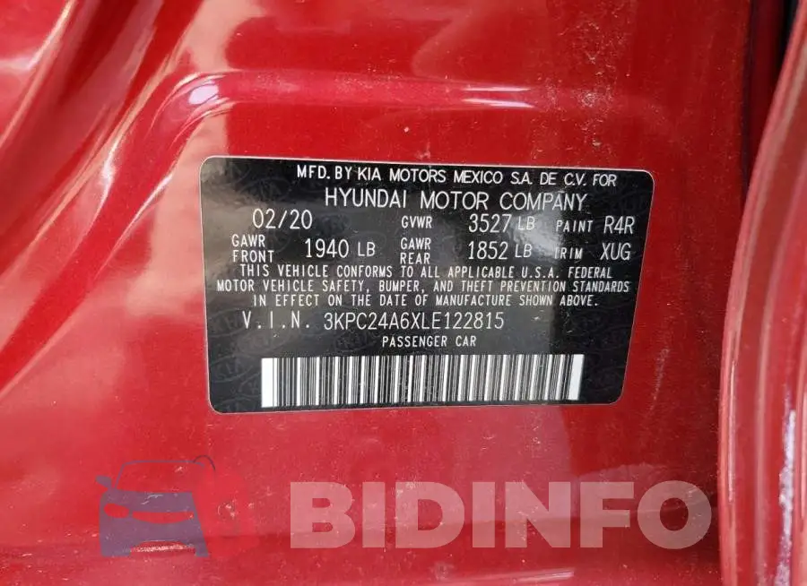 3KPC24A6XLE122815 Photo# 12