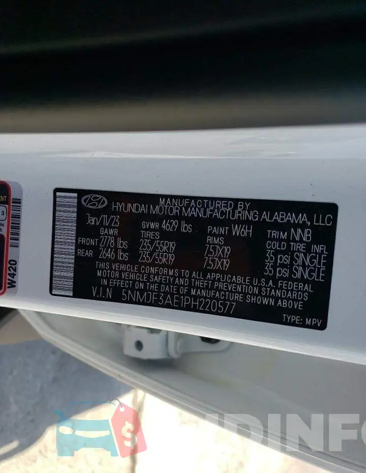 5NMJF3AE1PH220577 Photo# 14