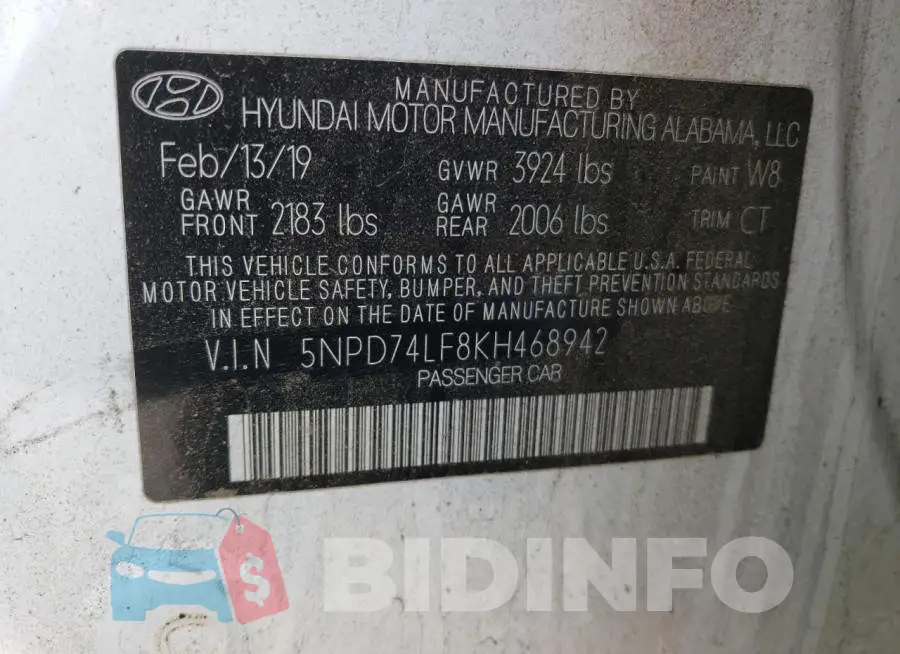 5NPD74LF8KH468942 Photo# 12