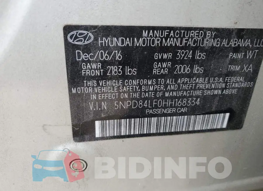 5NPD84LF0HH168334 Photo# 12