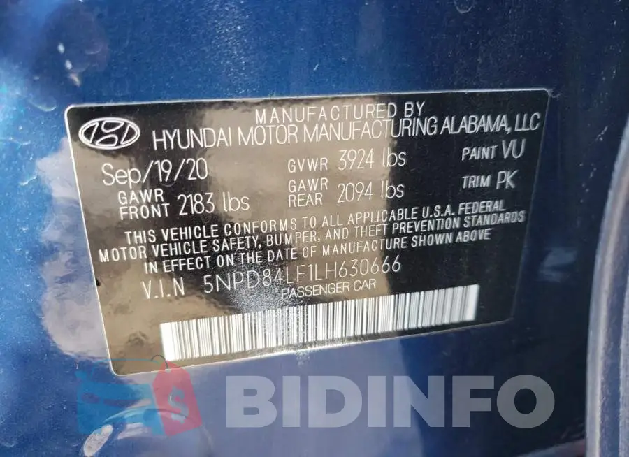 5NPD84LF1LH630666 Photo# 12