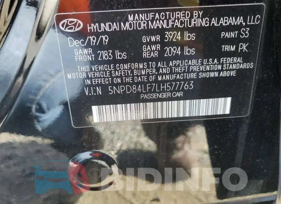 5NPD84LF7LH577763 Photo# 12