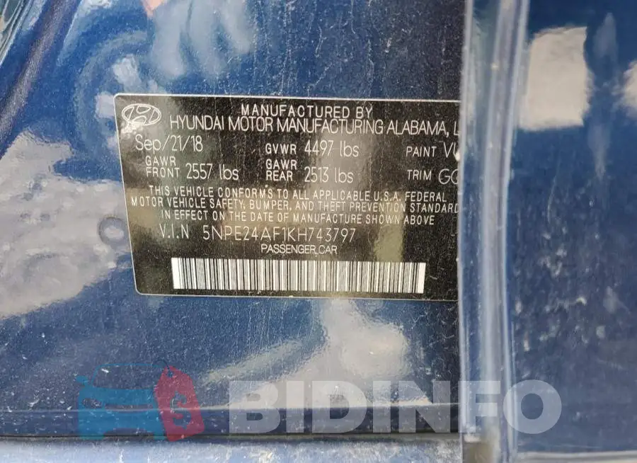 5NPE24AF1KH743797 Photo# 12