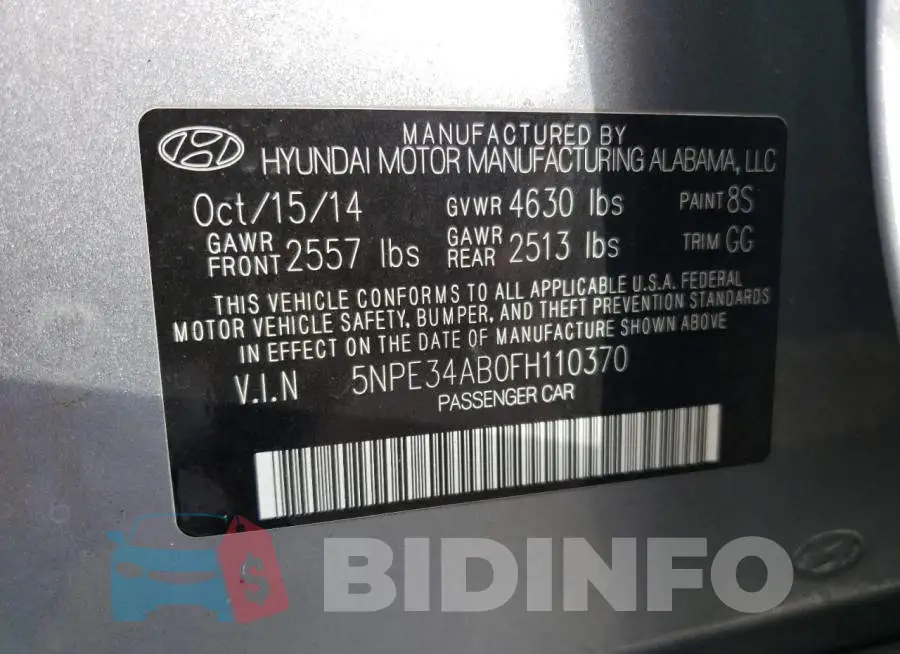 5NPE34AB0FH110370 Photo# 12