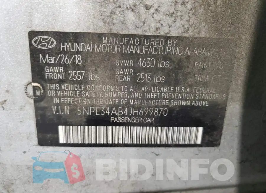 5NPE34AB4JH699870 Photo# 12