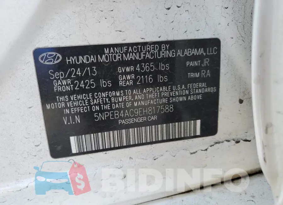 5NPEB4AC9EH817588 Photo# 12