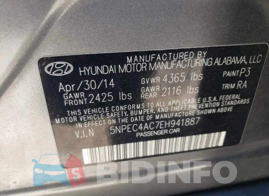 5NPEC4AC7EH941887 Photo# 12