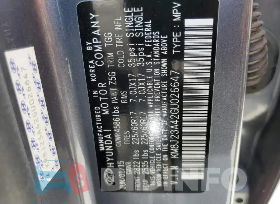 KM8J23A42GU026647 Photo# 12