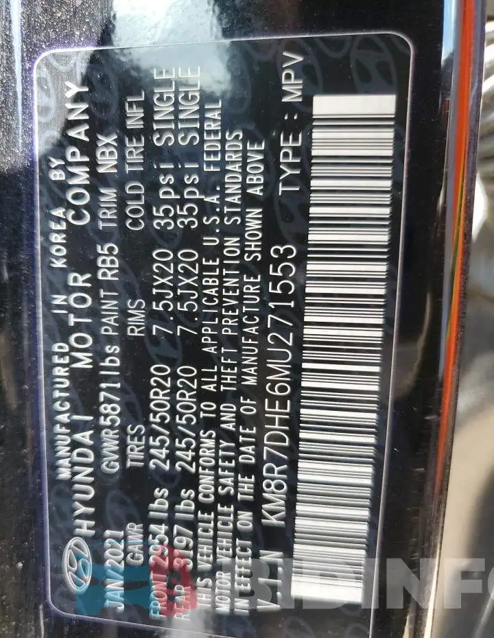 KM8R7DHE6MU271553 Photo# 13