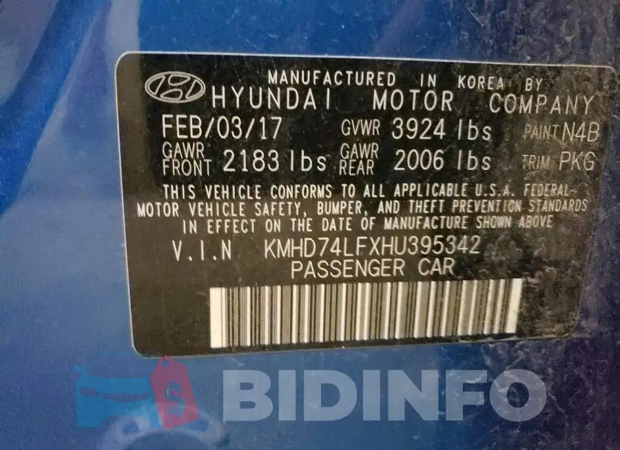 KMHD74LFXHU395342 Photo# 12