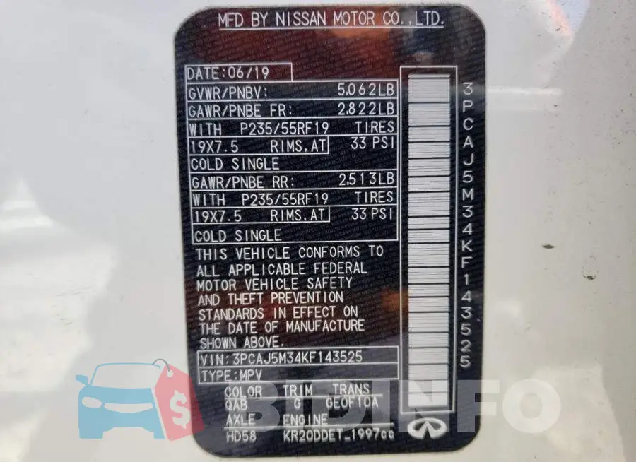3PCAJ5M34KF143525 Photo# 13