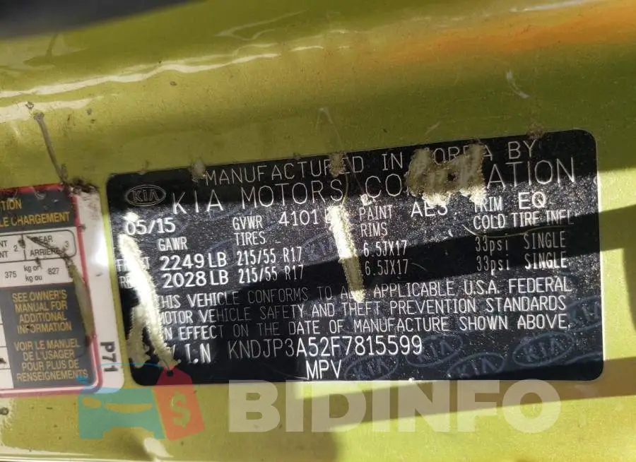 KNDJP3A52F7815599 Photo# 12