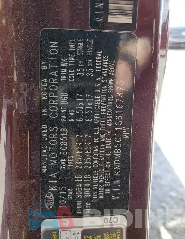 KNDMB5C11G6167875 Photo# 13