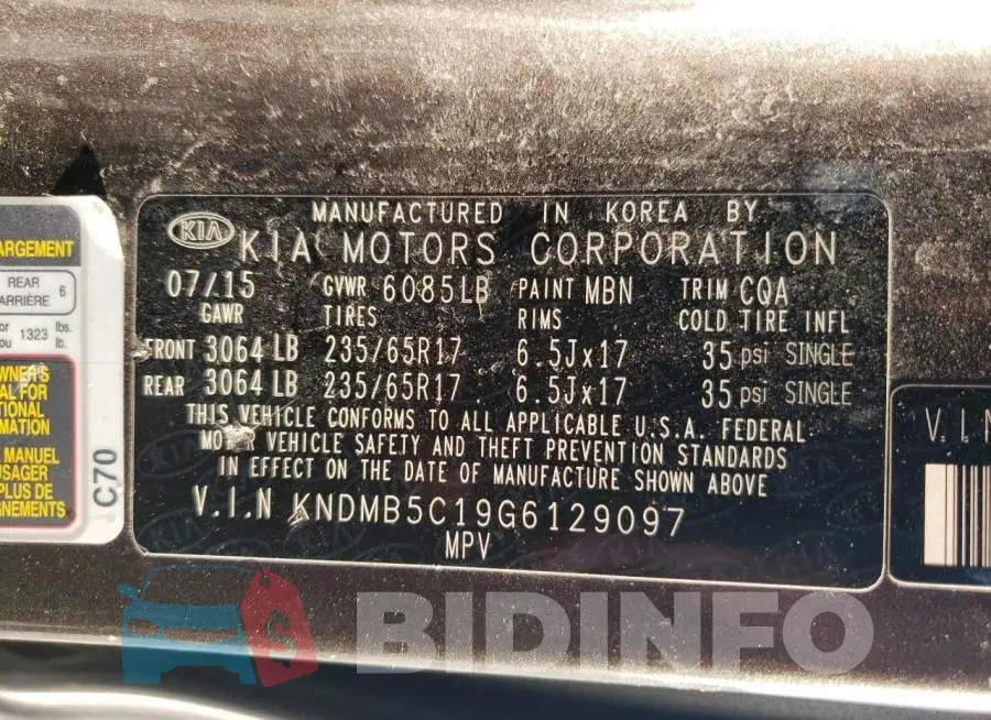KNDMB5C19G6129097 Photo# 13