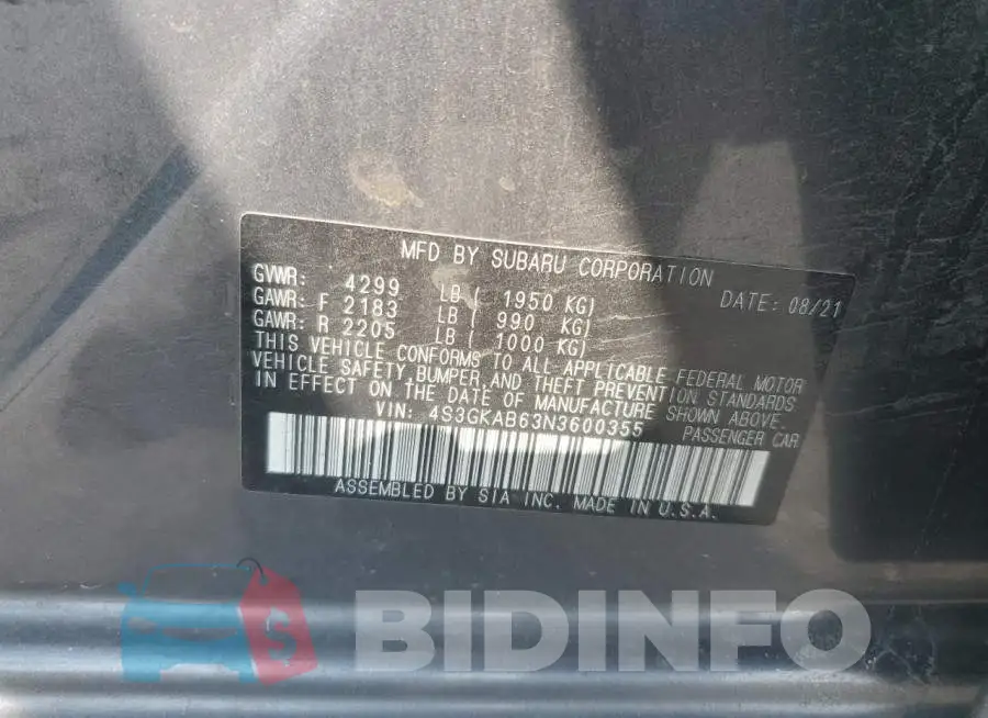 4S3GKAB63N3600355 Photo# 12