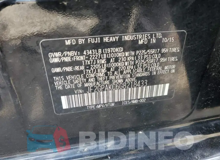 JF2GPAKC6G8218433 Photo# 12