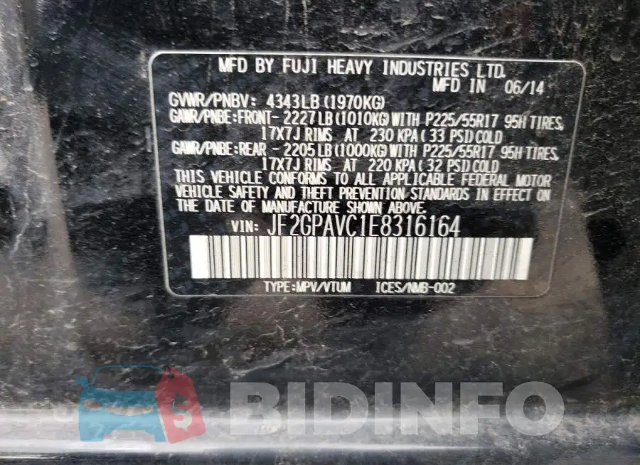 JF2GPAVC1E8316164 Photo# 13