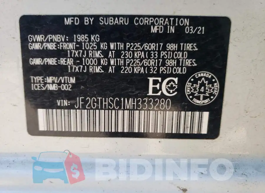 JF2GTHSC1MH333280 Photo# 10