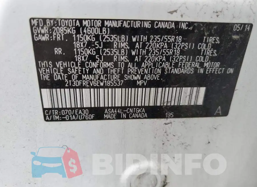 2T3DFREV6EW185537 Photo# 12