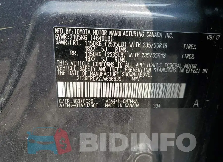 2T3RFREV2JW696839 Photo# 12