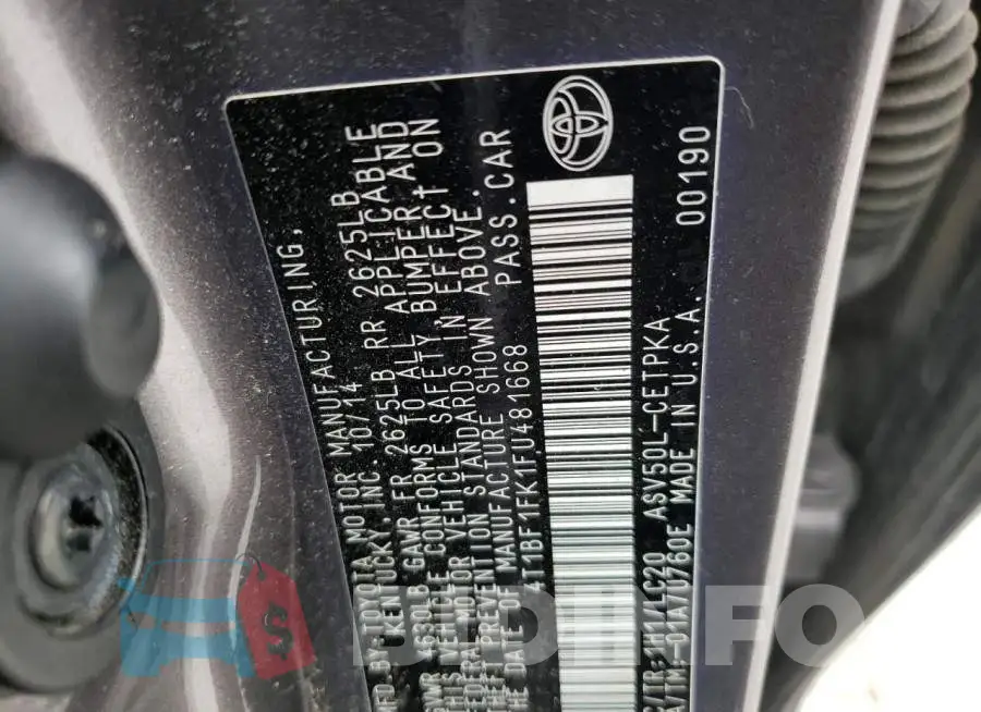 4T1BF1FK1FU481668 Photo# 12