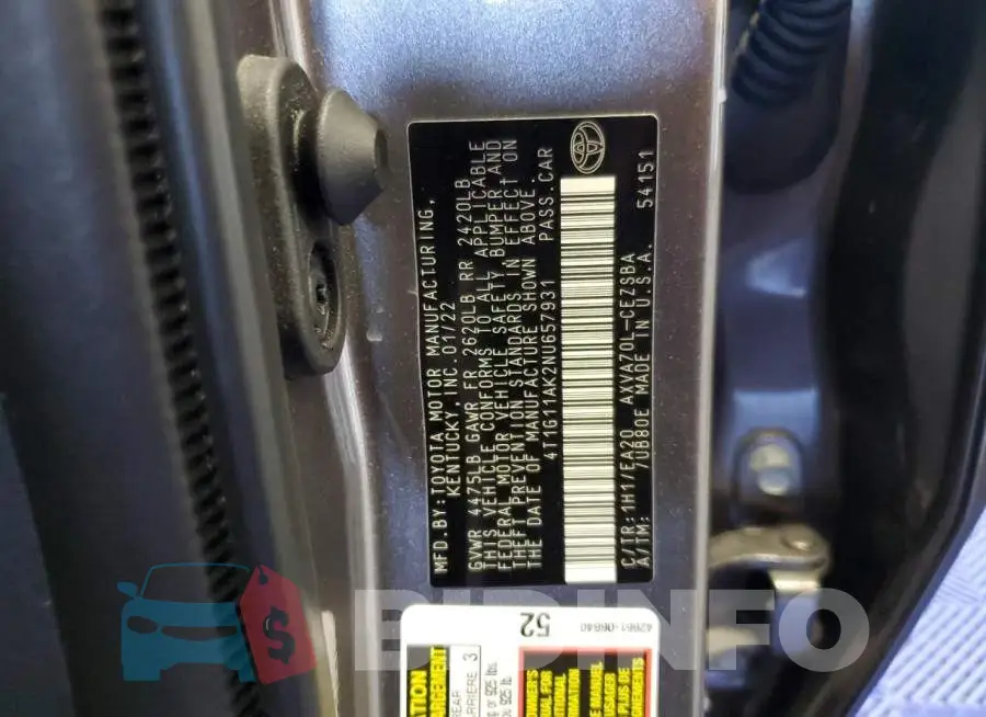 4T1G11AK2NU657931 Photo# 12