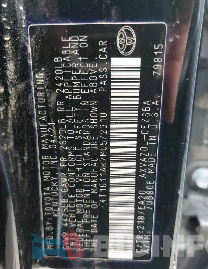 4T1G11AK7MU572310 Photo# 13