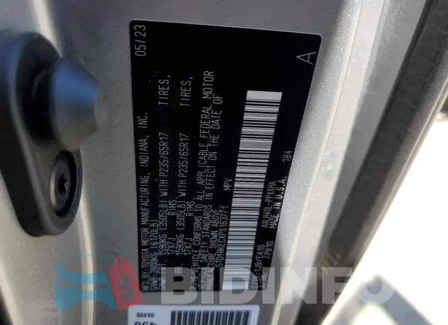 5TDYRKECXPS163771 Photo# 13