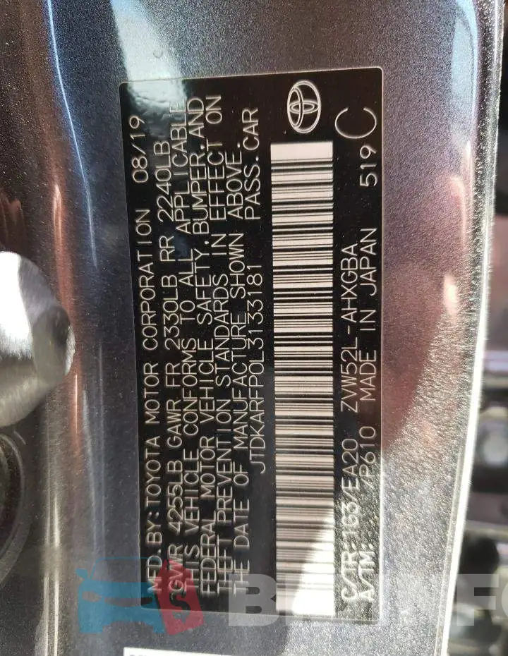 JTDKARFP0L3133181 Photo# 12