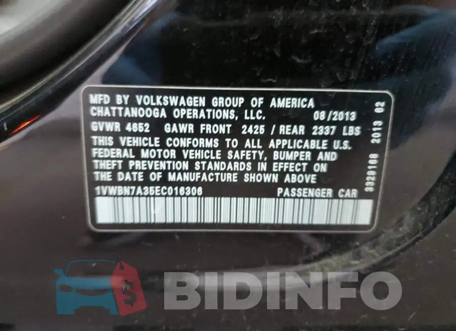 1VWBN7A35EC016306 Photo# 12