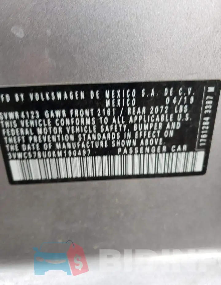 3VWC57BU0KM190497 Photo# 12