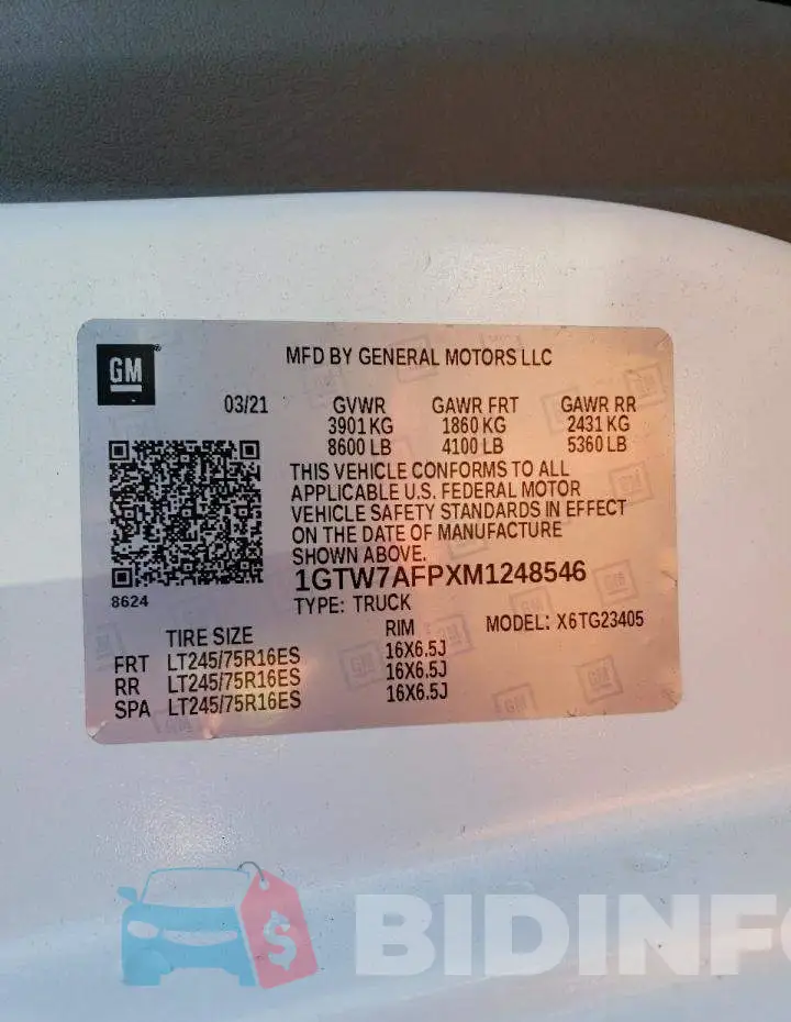 1GTW7AFPXM1248546 Photo# 13