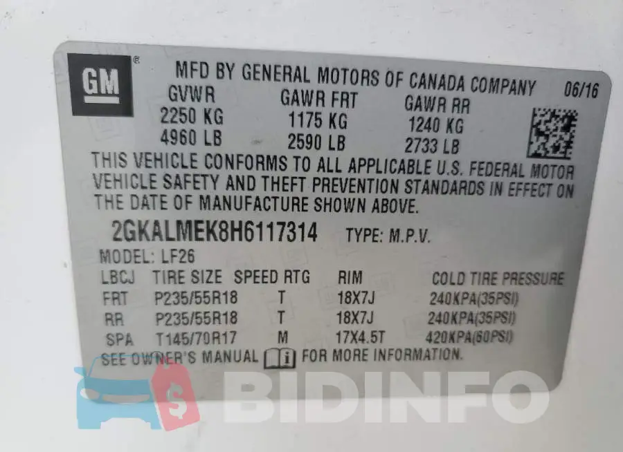 2GKALMEK8H6117314 Photo# 12