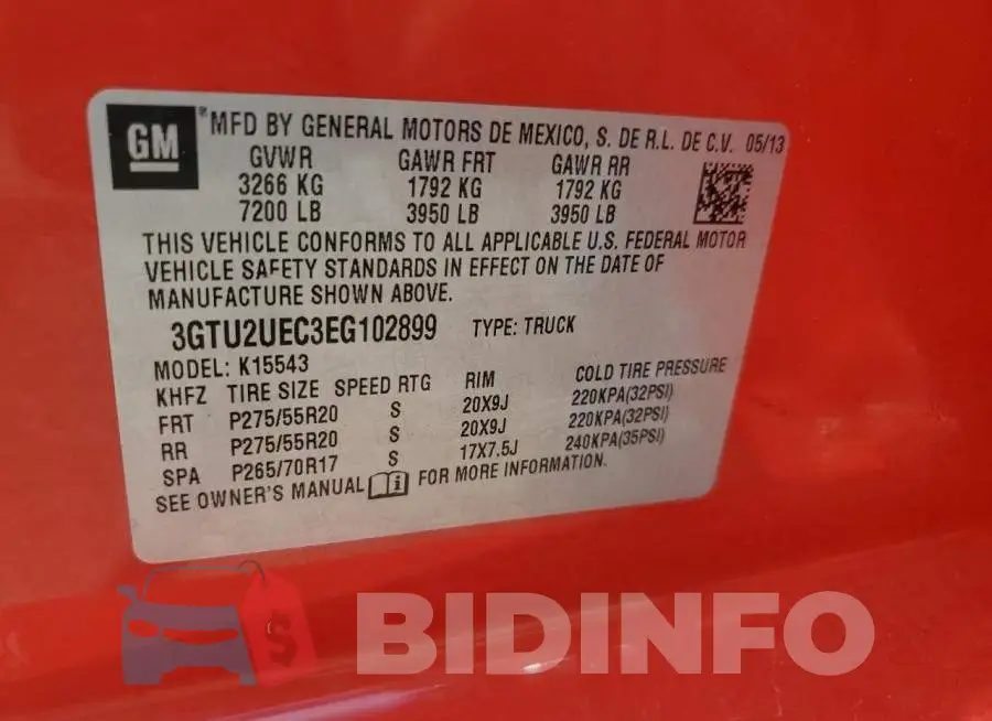 3GTU2UEC3EG102899 Photo# 12