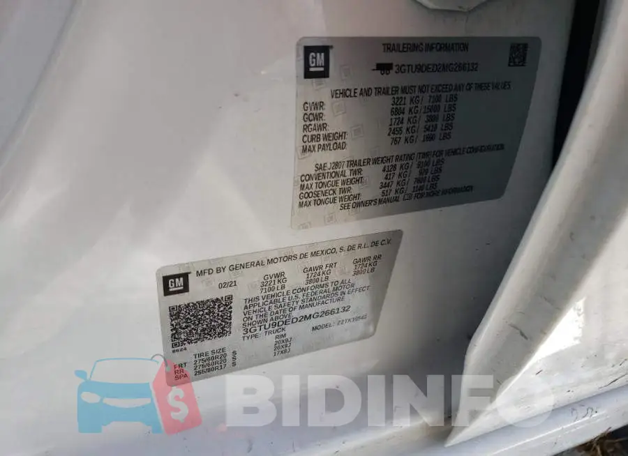 3GTU9DED2MG266132 Photo# 12